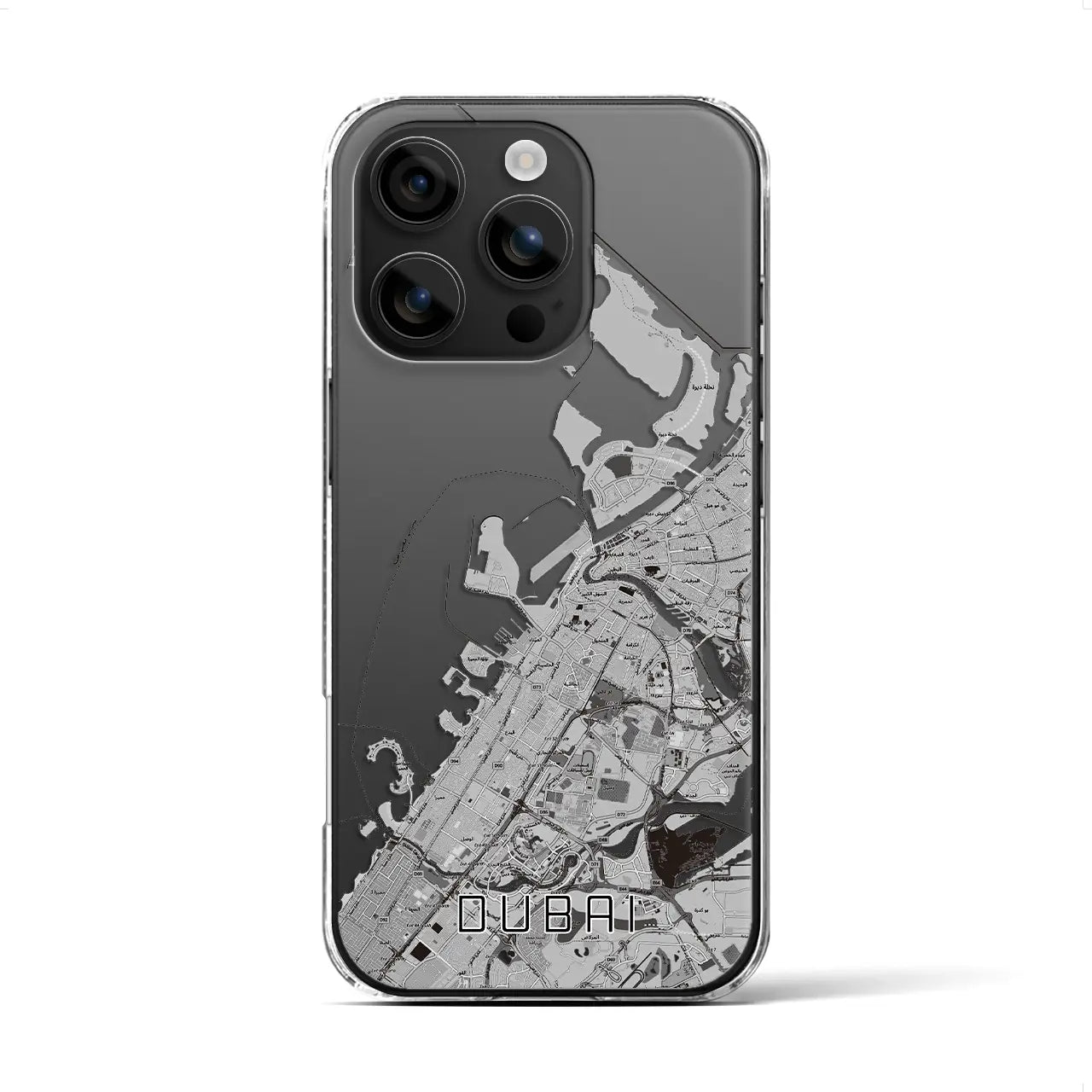 【ドバイ（アラブ首長国連邦）】地図柄iPhoneケース（クリアタイプ）