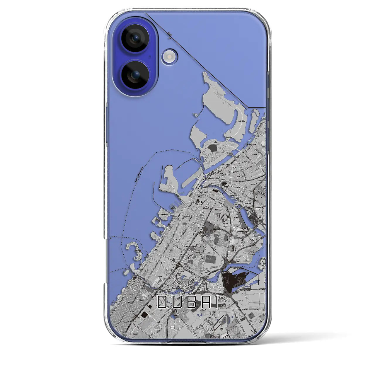【ドバイ（アラブ首長国連邦）】地図柄iPhoneケース（クリアタイプ）