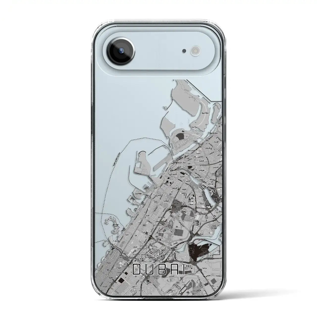 【ドバイ（アラブ首長国連邦）】地図柄iPhoneケース（クリアタイプ）