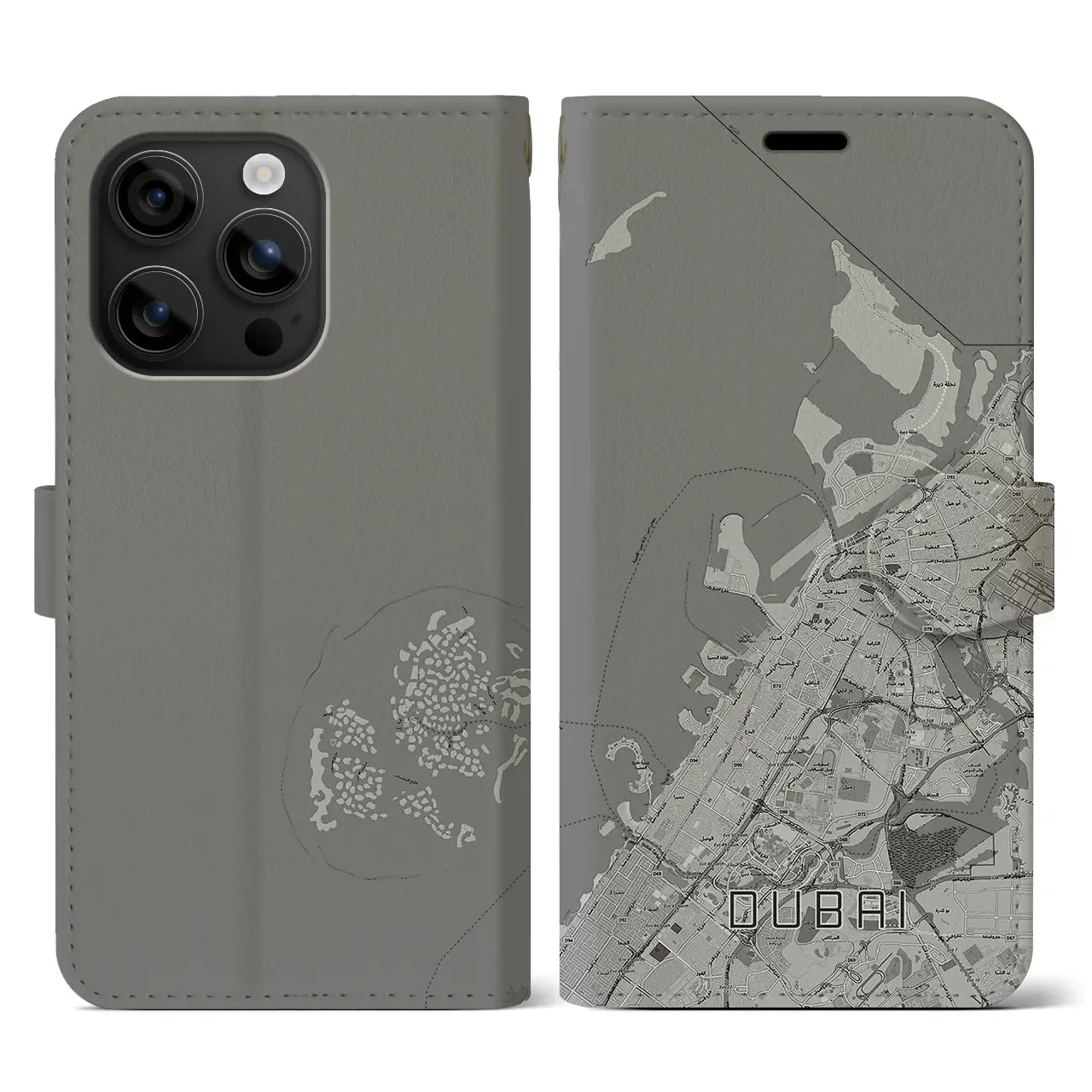 【ドバイ（アラブ首長国連邦）】地図柄iPhoneケース（手帳タイプ）