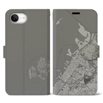 【ドバイ（アラブ首長国連邦）】地図柄iPhoneケース（手帳タイプ）