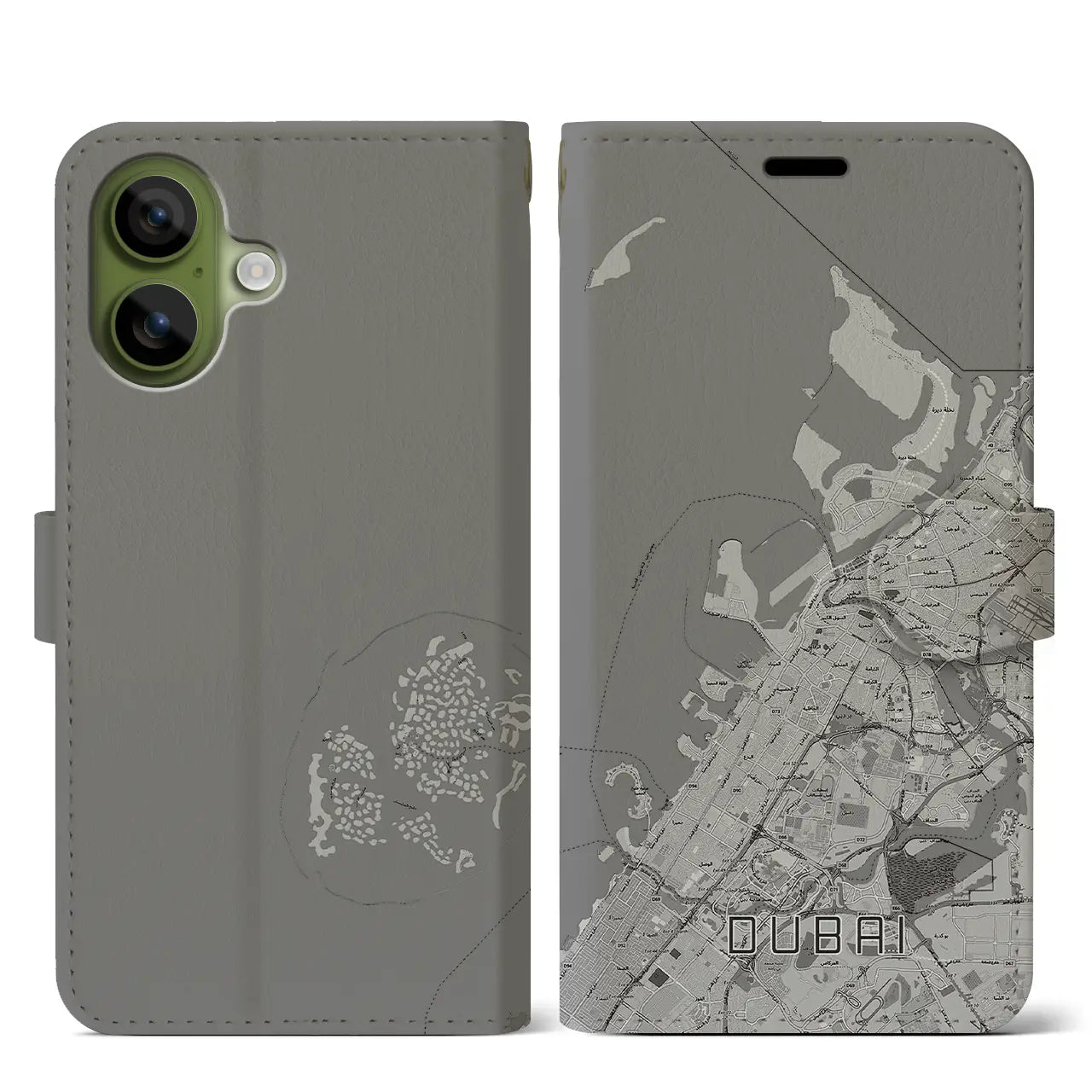 【ドバイ（アラブ首長国連邦）】地図柄iPhoneケース（手帳タイプ）