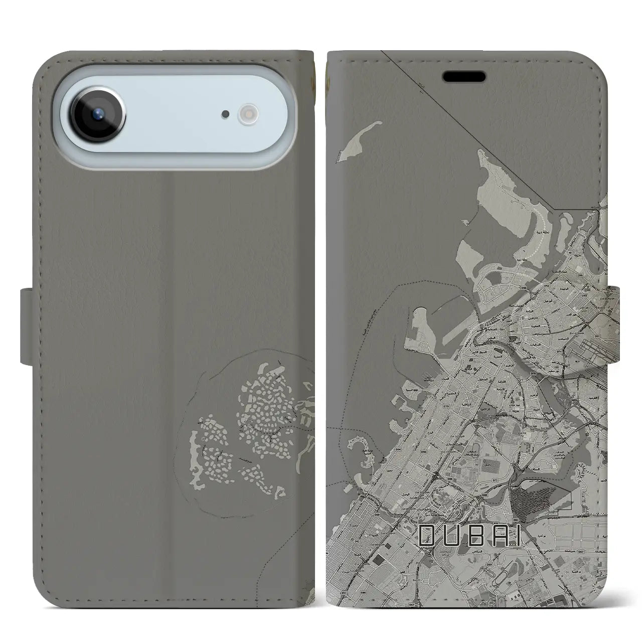 【ドバイ（アラブ首長国連邦）】地図柄iPhoneケース（手帳タイプ）