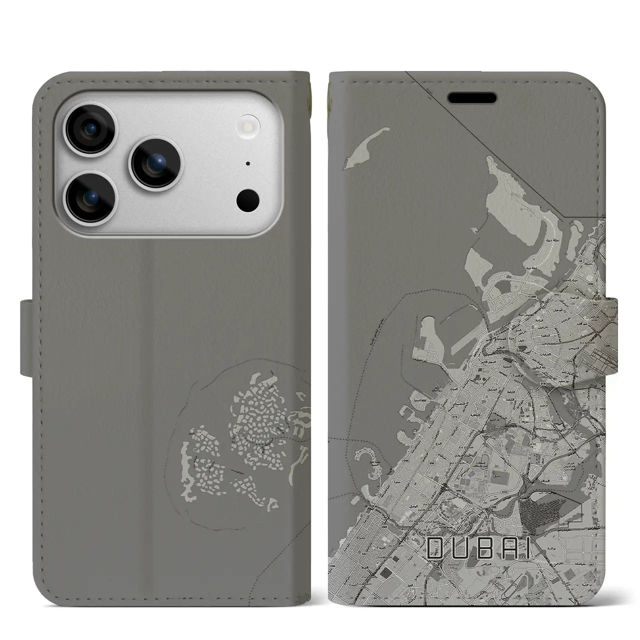 【ドバイ（アラブ首長国連邦）】地図柄iPhoneケース（手帳タイプ）