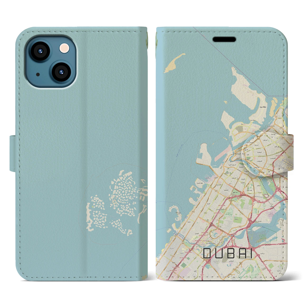 【ドバイ（アラブ首長国連邦）】地図柄iPhoneケース（手帳タイプ）