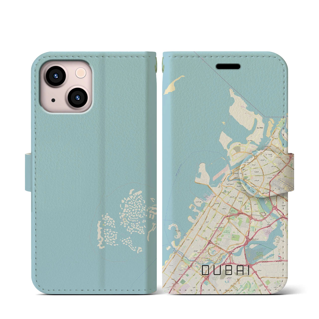 【ドバイ（アラブ首長国連邦）】地図柄iPhoneケース（手帳タイプ）