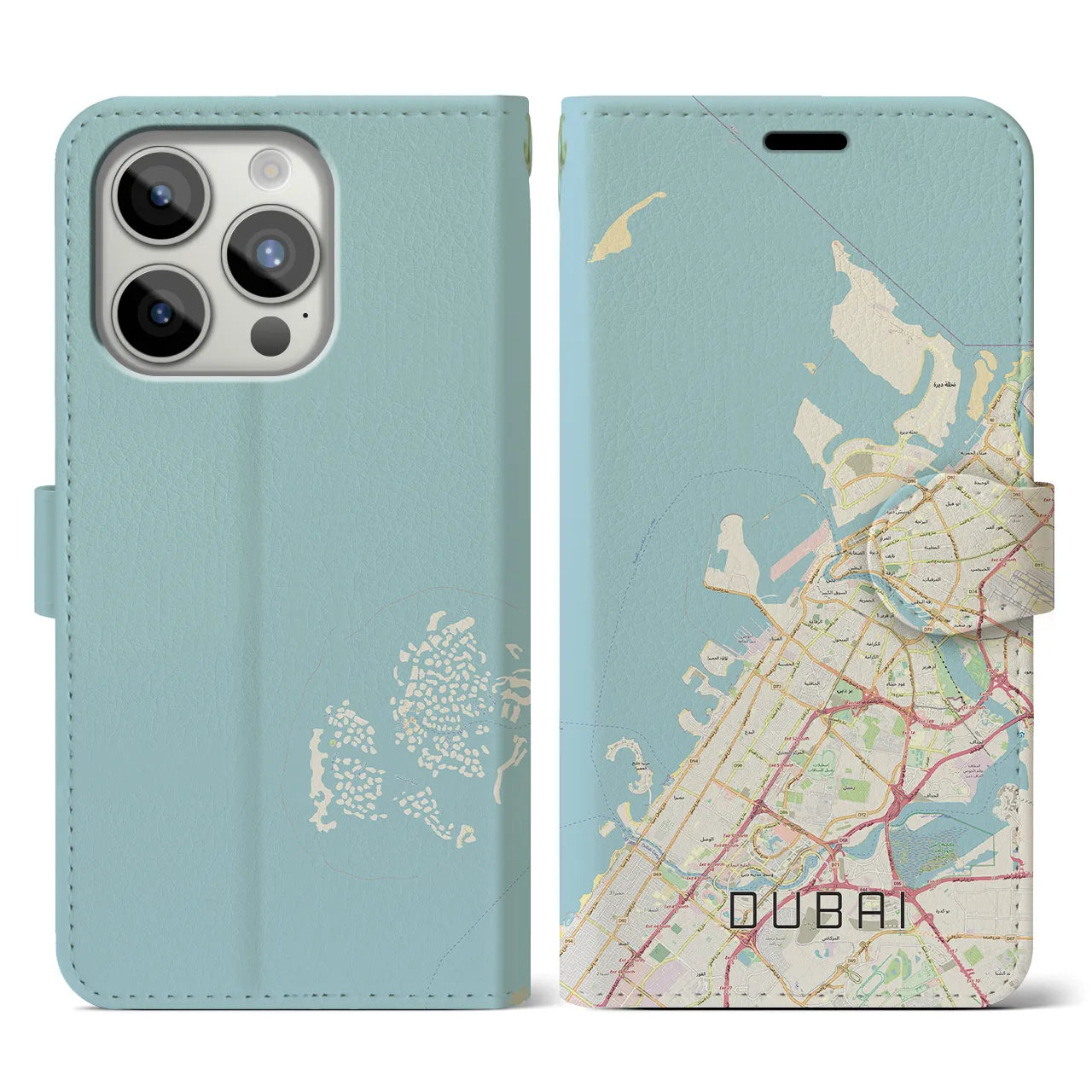 【ドバイ（アラブ首長国連邦）】地図柄iPhoneケース（手帳タイプ）