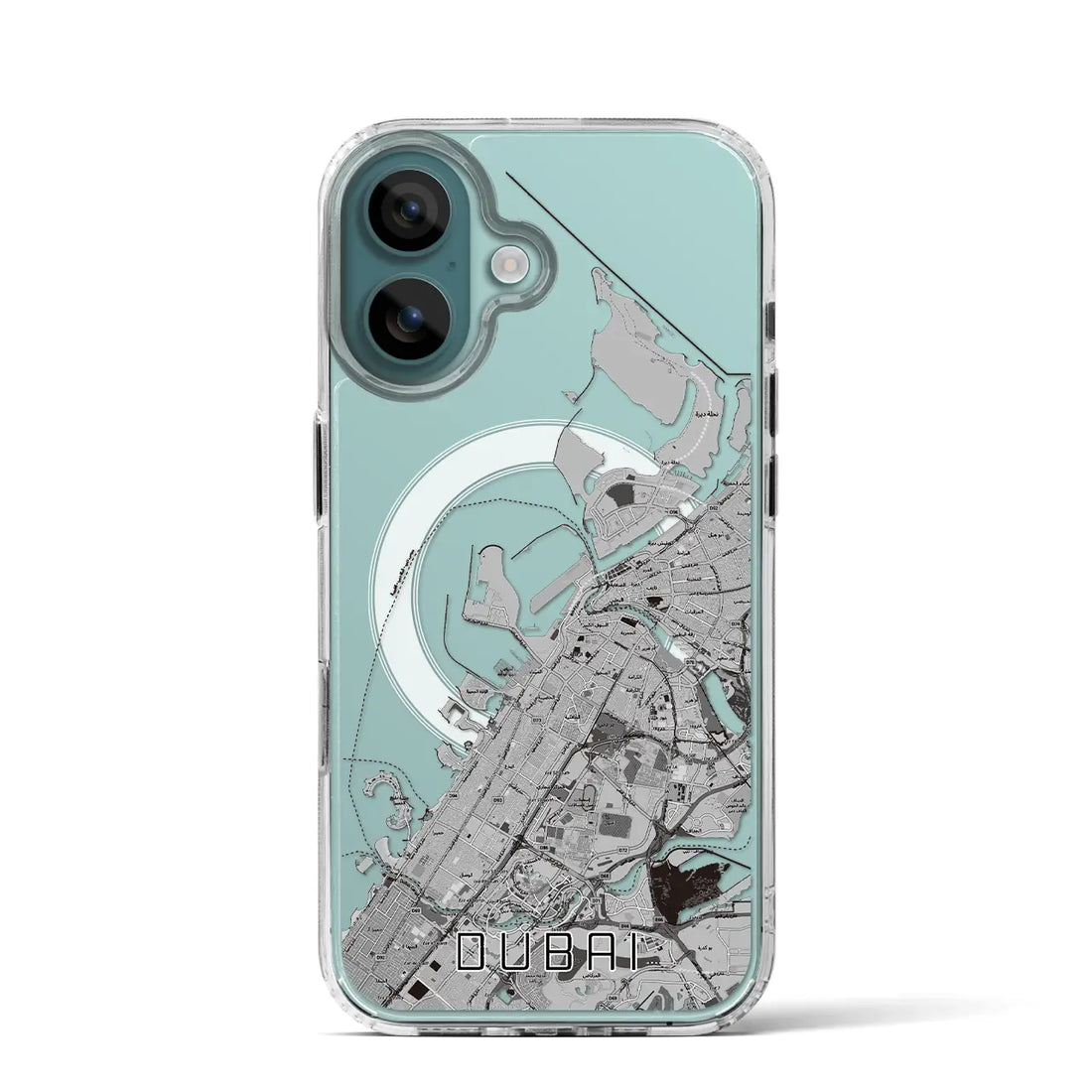 【ドバイ(アラブ首長国連邦)】地図柄iPhoneケース(MagSafeタイプ)モノトーン・iPhone 16 Pro 用