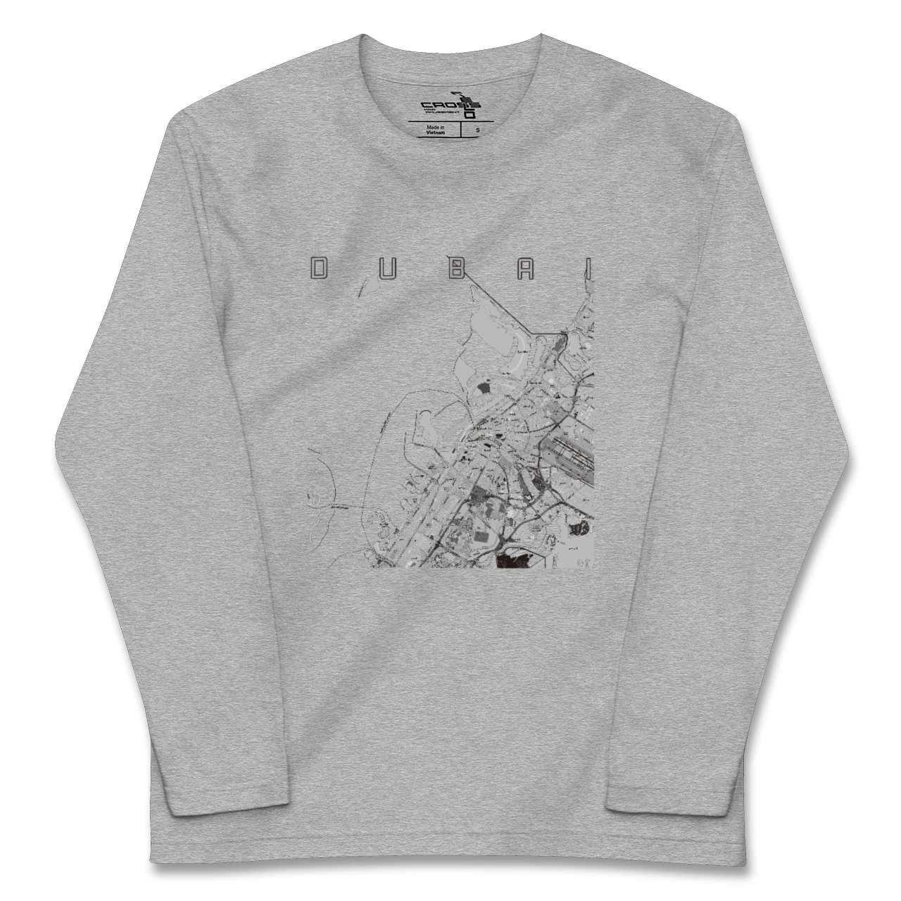 【ドバイ（アラブ首長国連邦）】地図柄ロングスリーブTシャツ