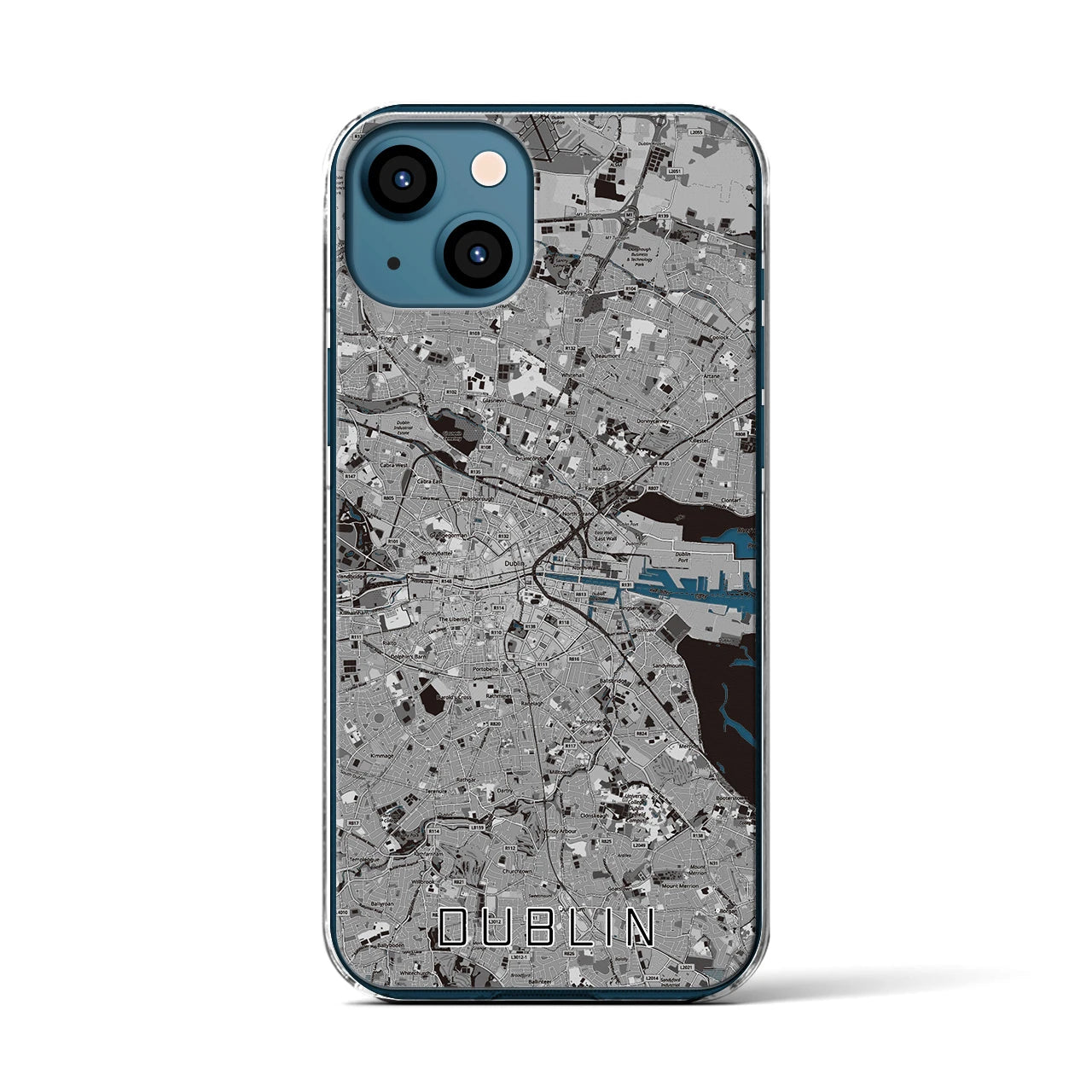 【ダブリン（アイルランド）】地図柄iPhoneケース（クリアタイプ）