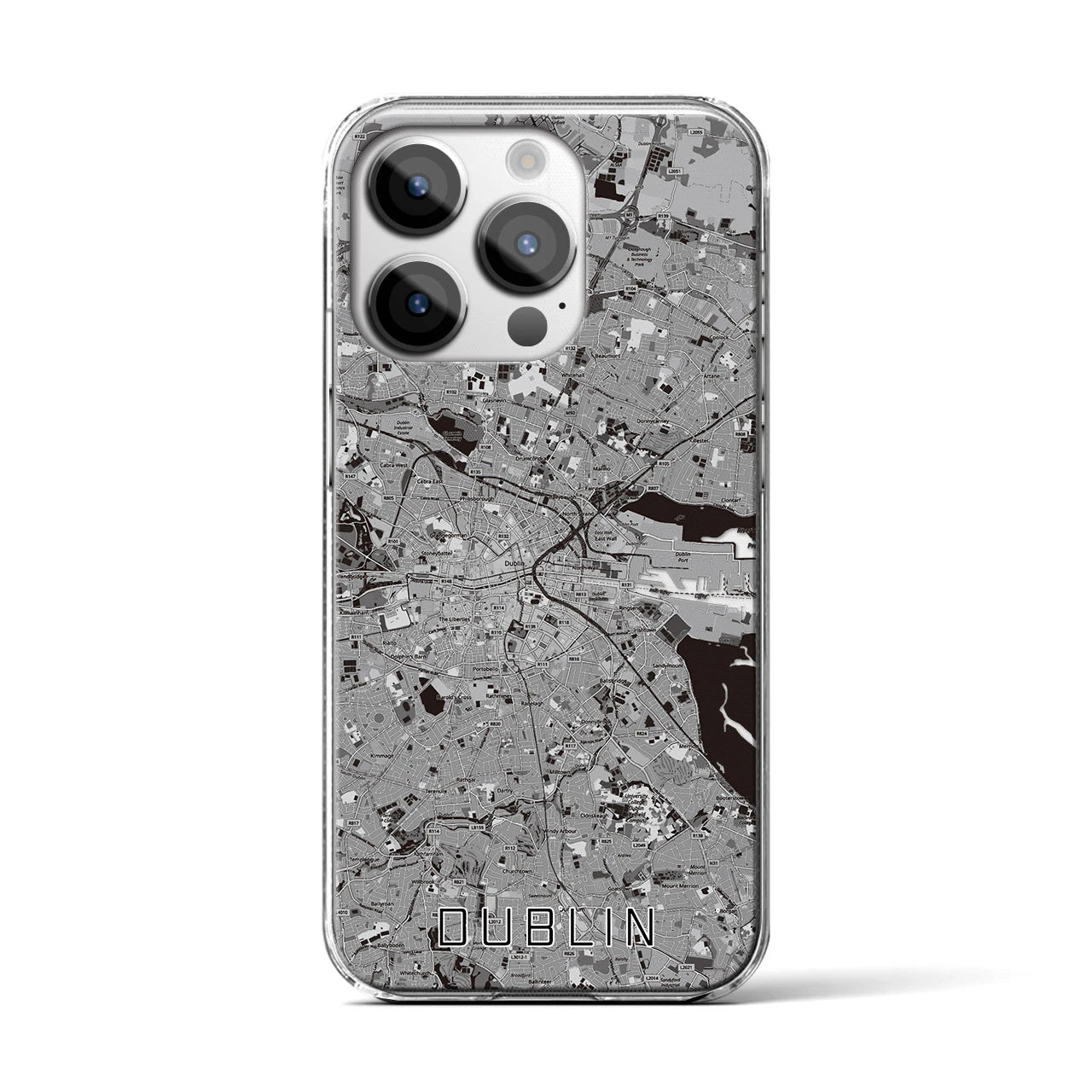 【ダブリン（アイルランド）】地図柄iPhoneケース（クリアタイプ）