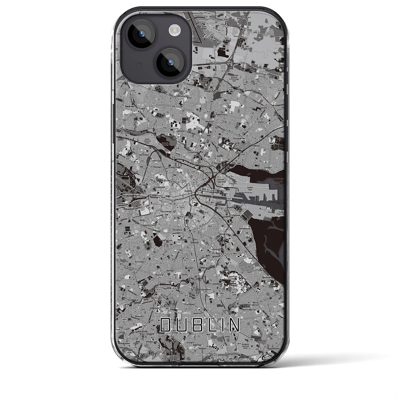 【ダブリン（アイルランド）】地図柄iPhoneケース（クリアタイプ）