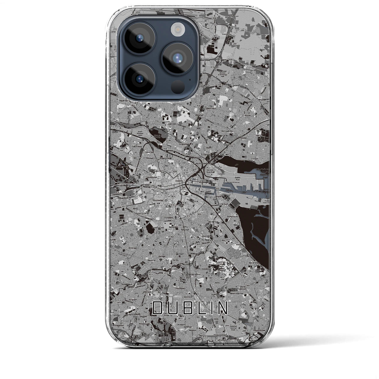 【ダブリン（アイルランド）】地図柄iPhoneケース（クリアタイプ）