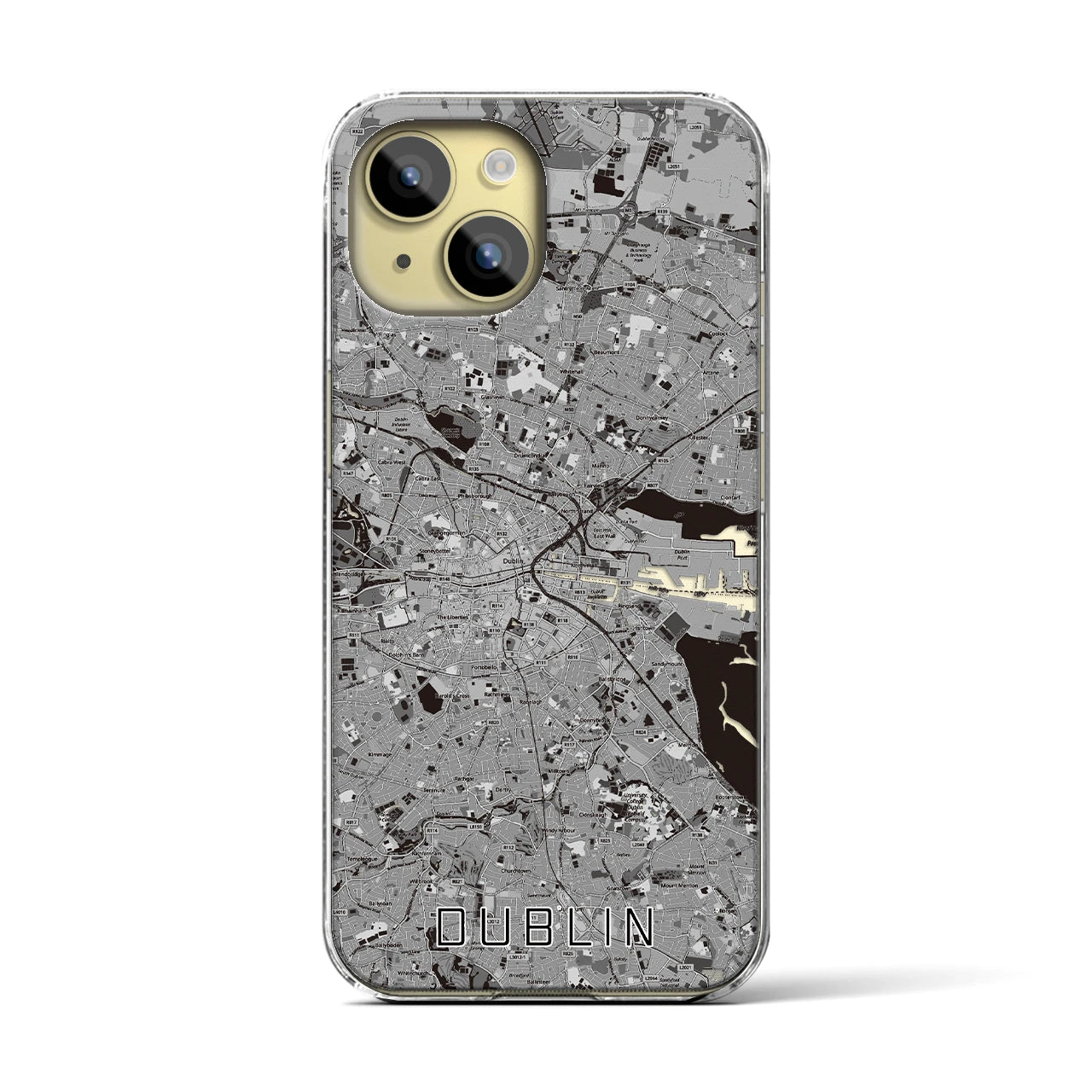 【ダブリン（アイルランド）】地図柄iPhoneケース（クリアタイプ）