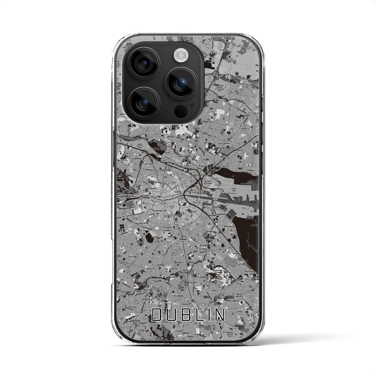 【ダブリン（アイルランド）】地図柄iPhoneケース（クリアタイプ）