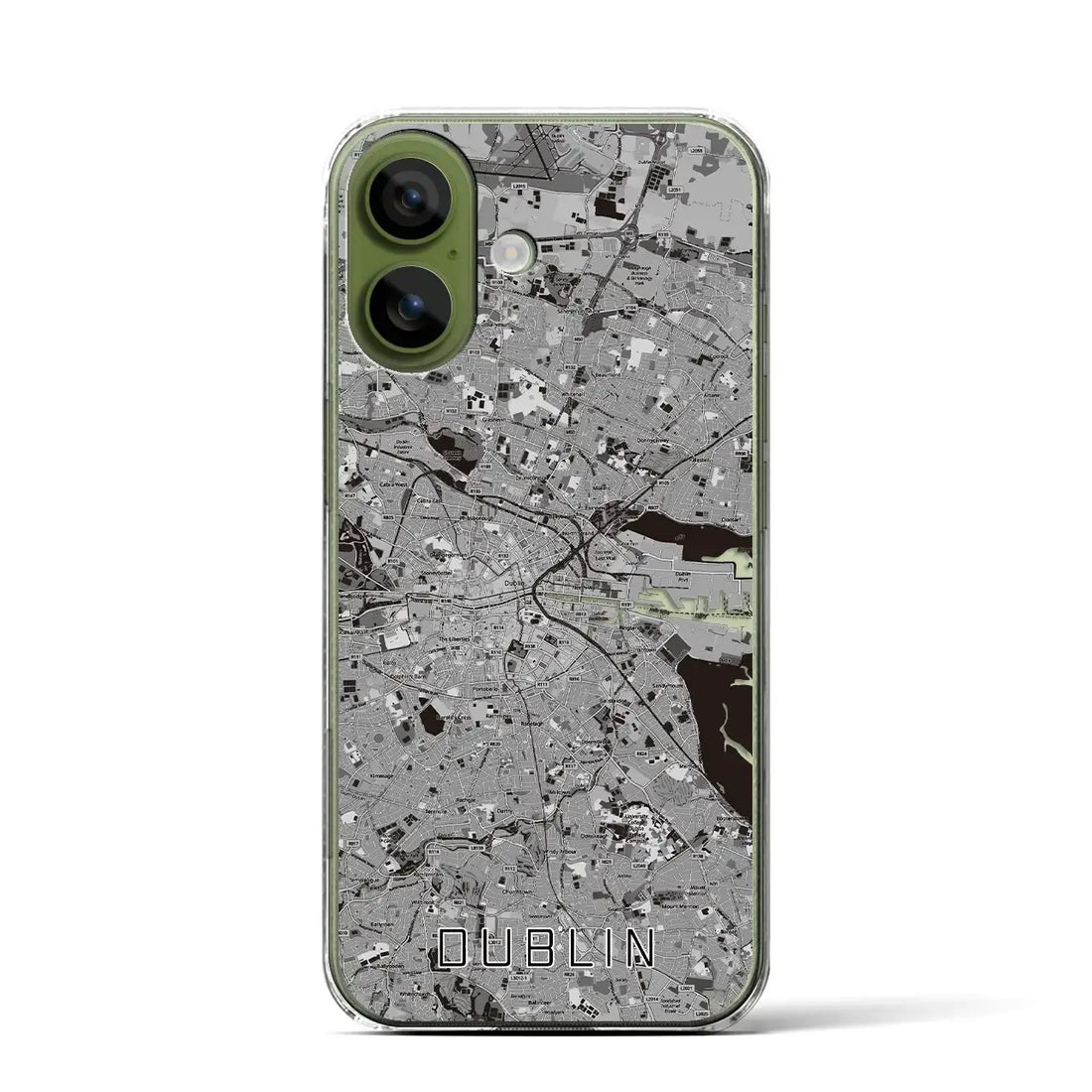 【ダブリン(アイルランド)】地図柄iPhoneケース(クリアタイプ)モノトーン・iPhone 17 Pro Max 用