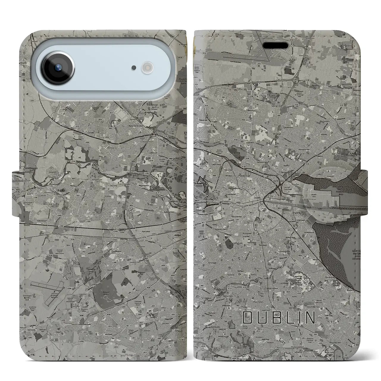 【ダブリン（アイルランド）】地図柄iPhoneケース（手帳タイプ）