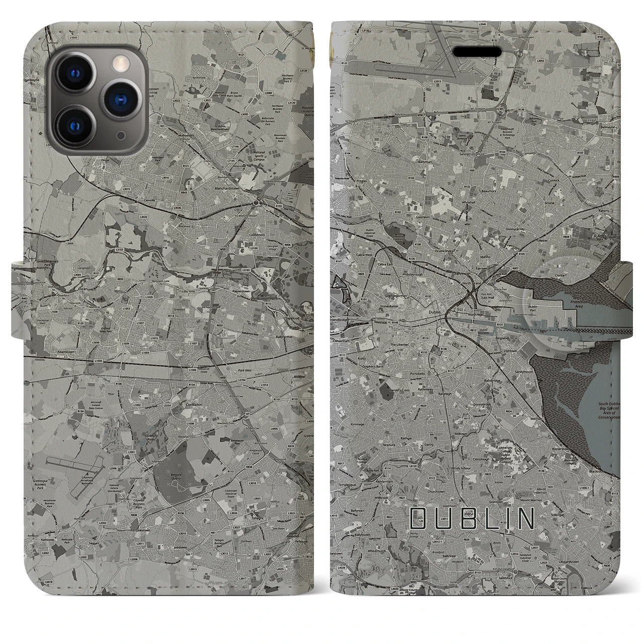 【ダブリン（アイルランド）】地図柄iPhoneケース（手帳タイプ）