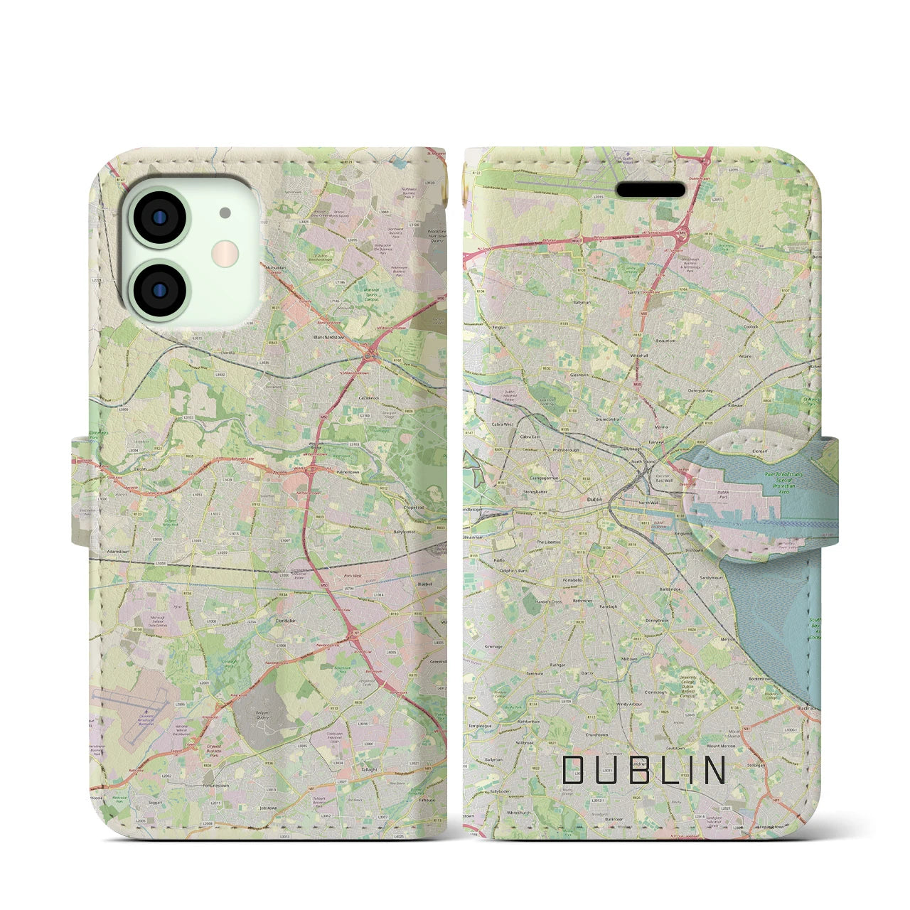 【ダブリン（アイルランド）】地図柄iPhoneケース（手帳タイプ）