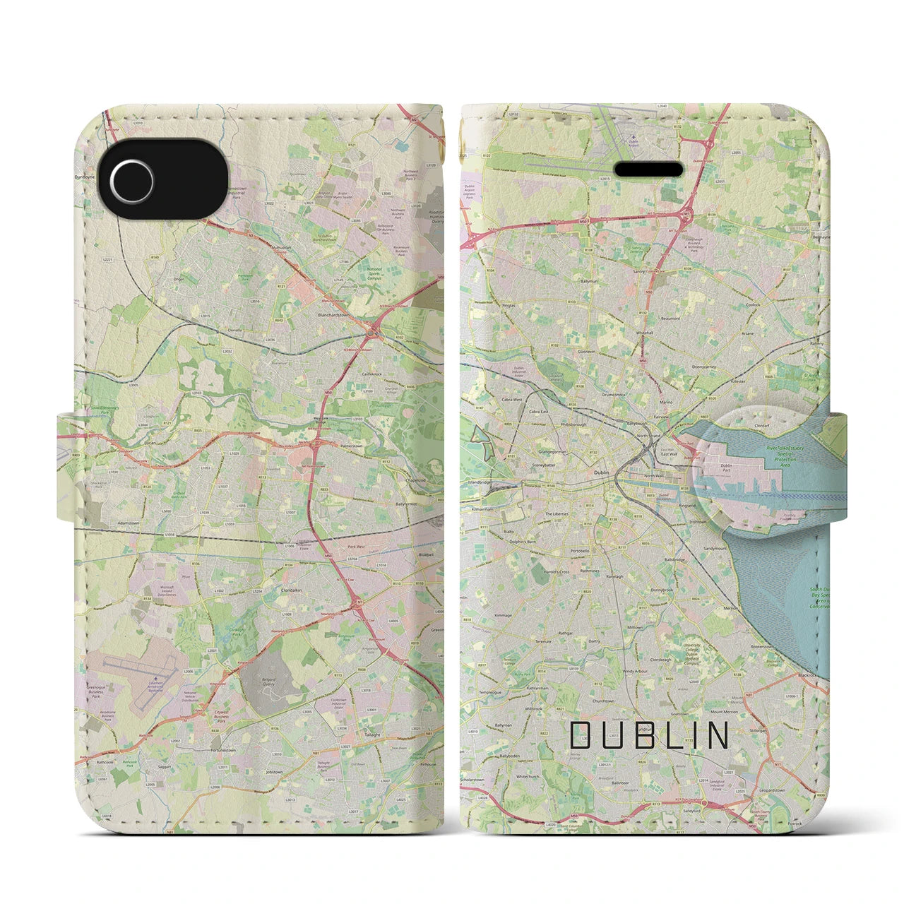 【ダブリン（アイルランド）】地図柄iPhoneケース（手帳タイプ）