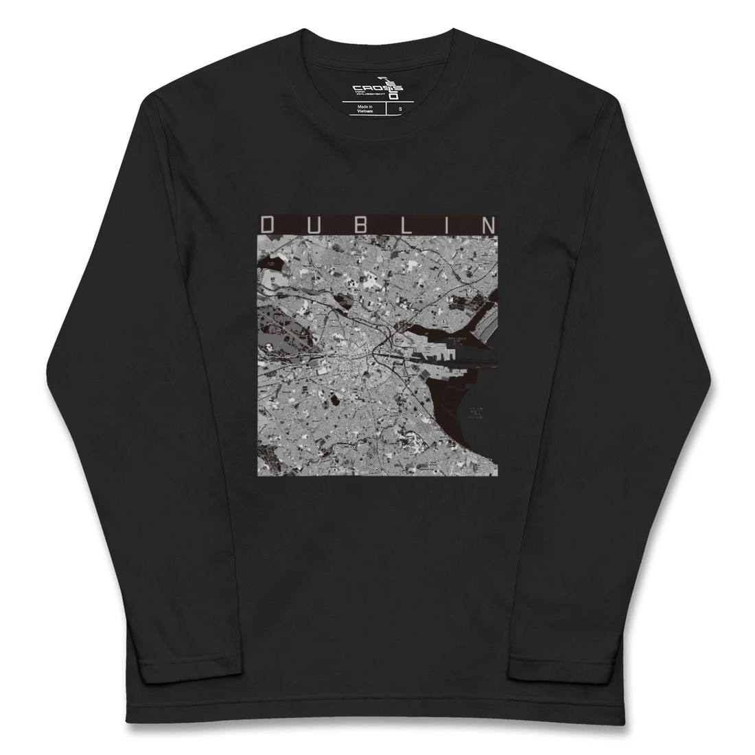 【ダブリン（アイルランド）】地図柄ロングスリーブTシャツ