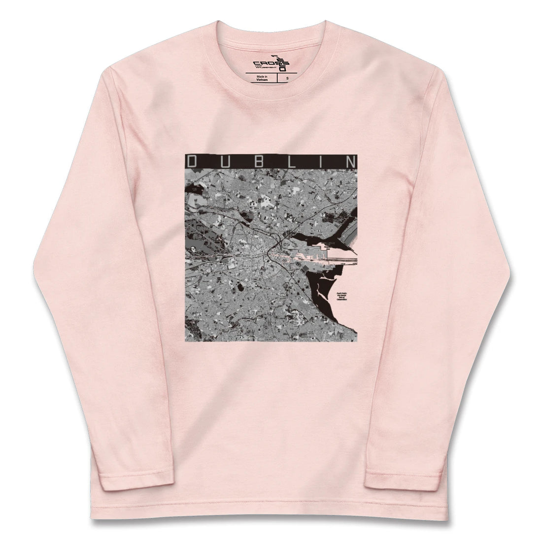 【ダブリン(アイルランド)】地図柄ロングスリーブTシャツ