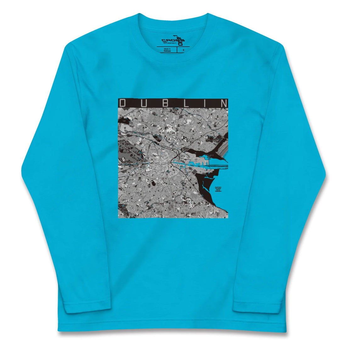 【ダブリン(アイルランド)】地図柄ロングスリーブTシャツ