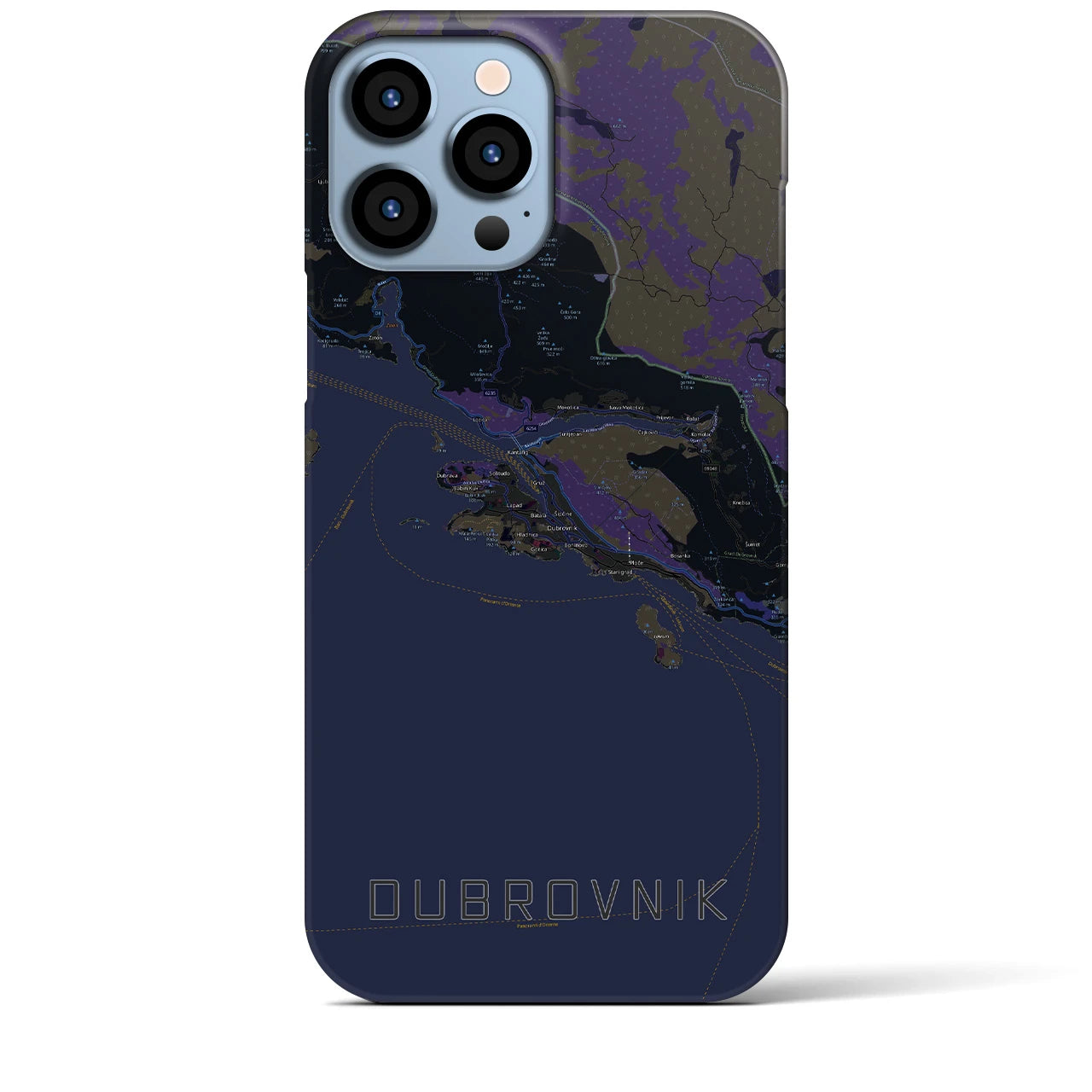 【ドゥブロヴニク（クロアチア）】地図柄iPhoneケース（バックカバータイプ）