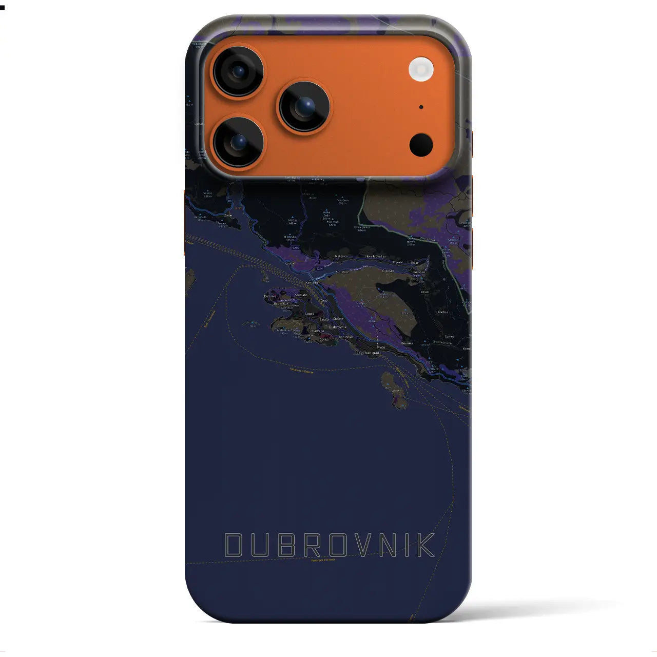 【ドゥブロヴニク（クロアチア）】地図柄iPhoneケース（バックカバータイプ）