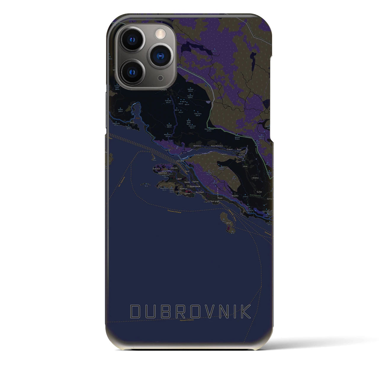【ドゥブロヴニク（クロアチア）】地図柄iPhoneケース（バックカバータイプ）