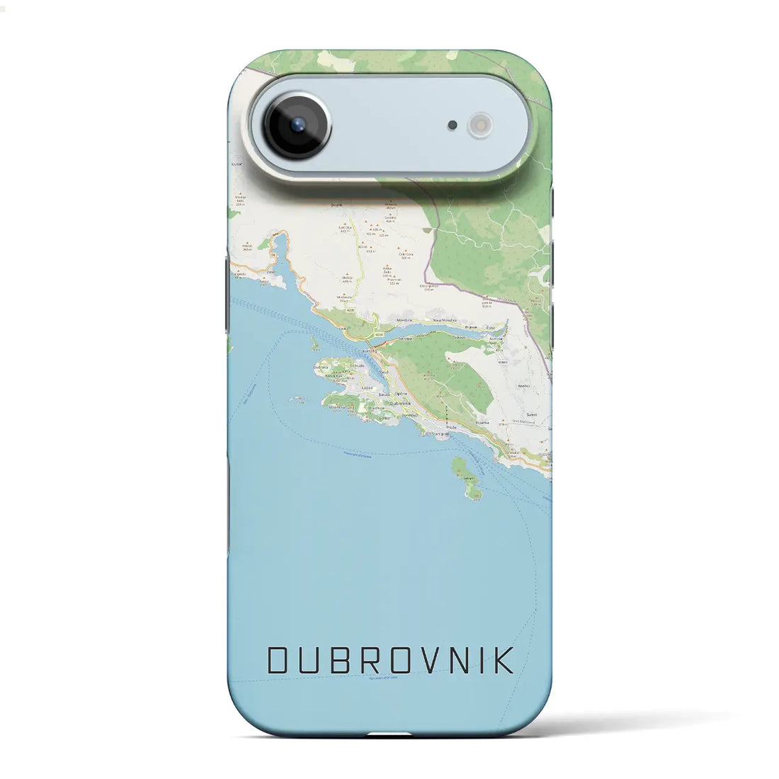【ドゥブロヴニク(クロアチア)】地図柄iPhoneケース(バックカバータイプ)ブラック・iPhone 17 Pro Max 用