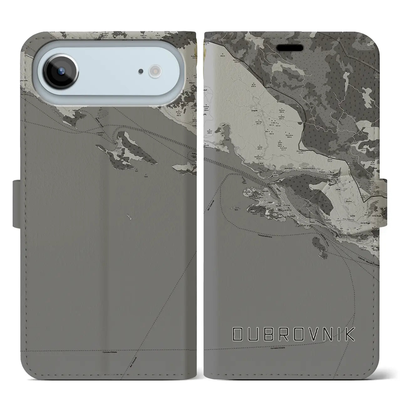 【ドゥブロヴニク（クロアチア）】地図柄iPhoneケース（手帳タイプ）