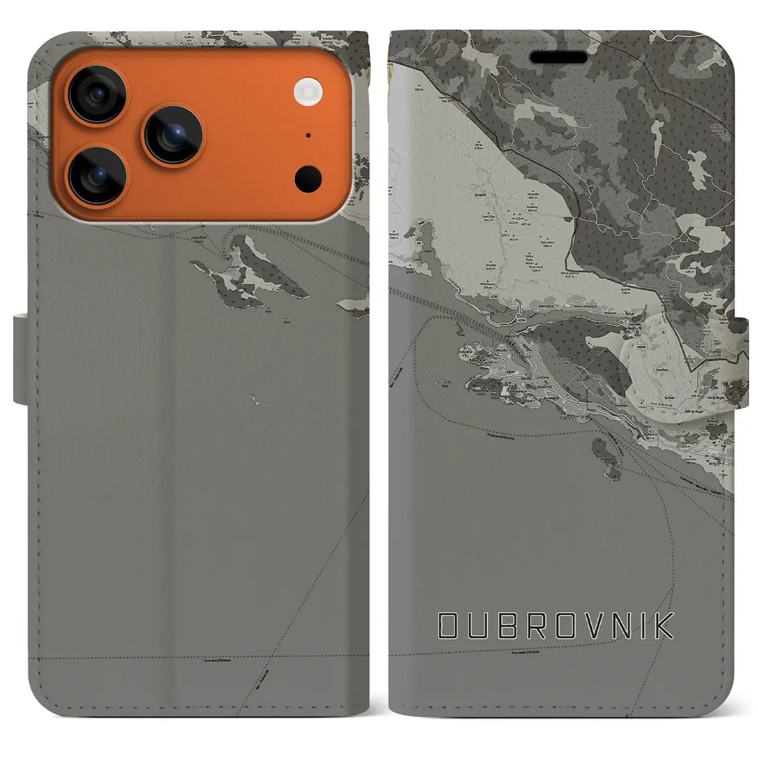 【ドゥブロヴニク（クロアチア）】地図柄iPhoneケース（手帳タイプ）