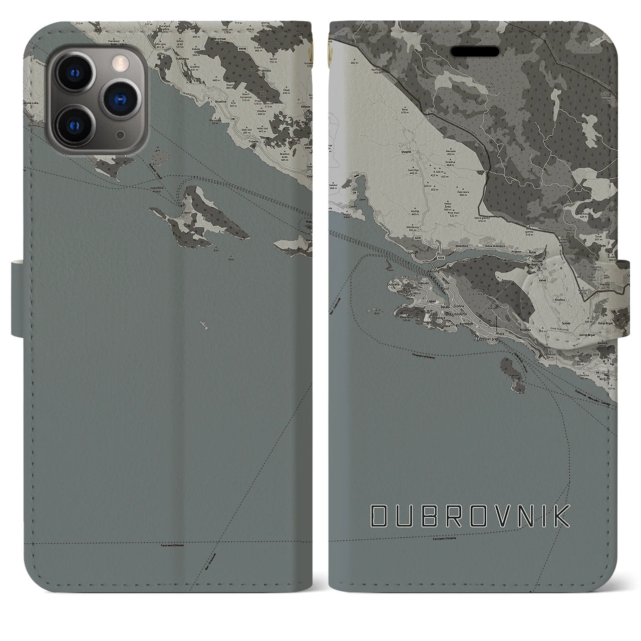 【ドゥブロヴニク（クロアチア）】地図柄iPhoneケース（手帳タイプ）