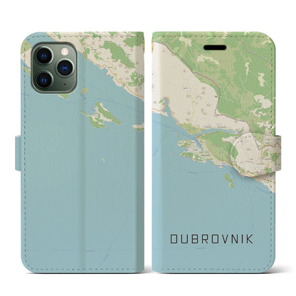 【ドゥブロヴニク（クロアチア）】地図柄iPhoneケース（手帳タイプ）ナチュラル・iPhone 11 Pro 用