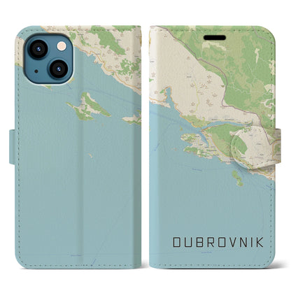 【ドゥブロヴニク（クロアチア）】地図柄iPhoneケース（手帳タイプ）ナチュラル・iPhone 13 用