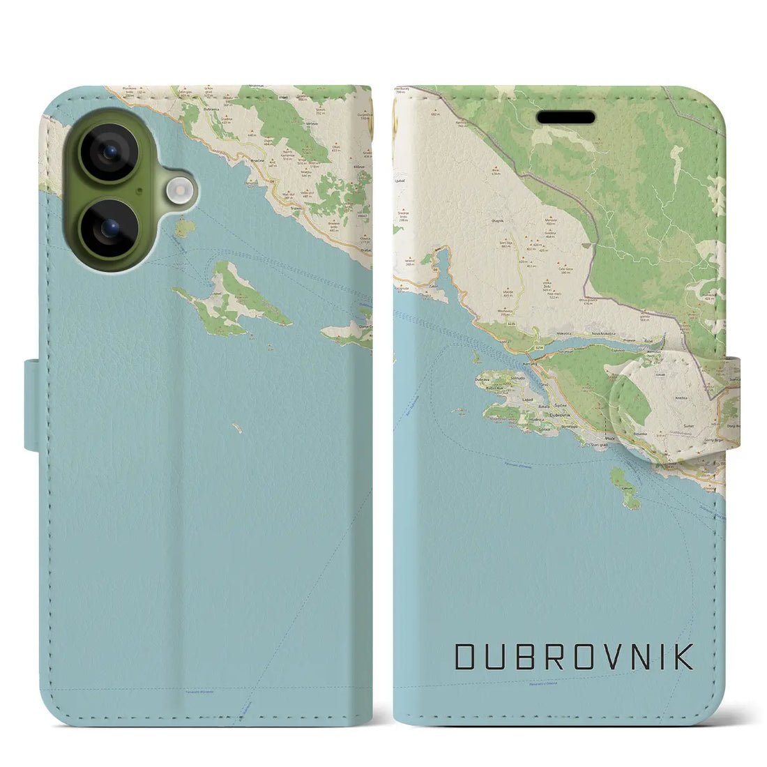 【ドゥブロヴニク（クロアチア）】地図柄iPhoneケース（手帳タイプ）ナチュラル・iPhone 17 Pro Max 用