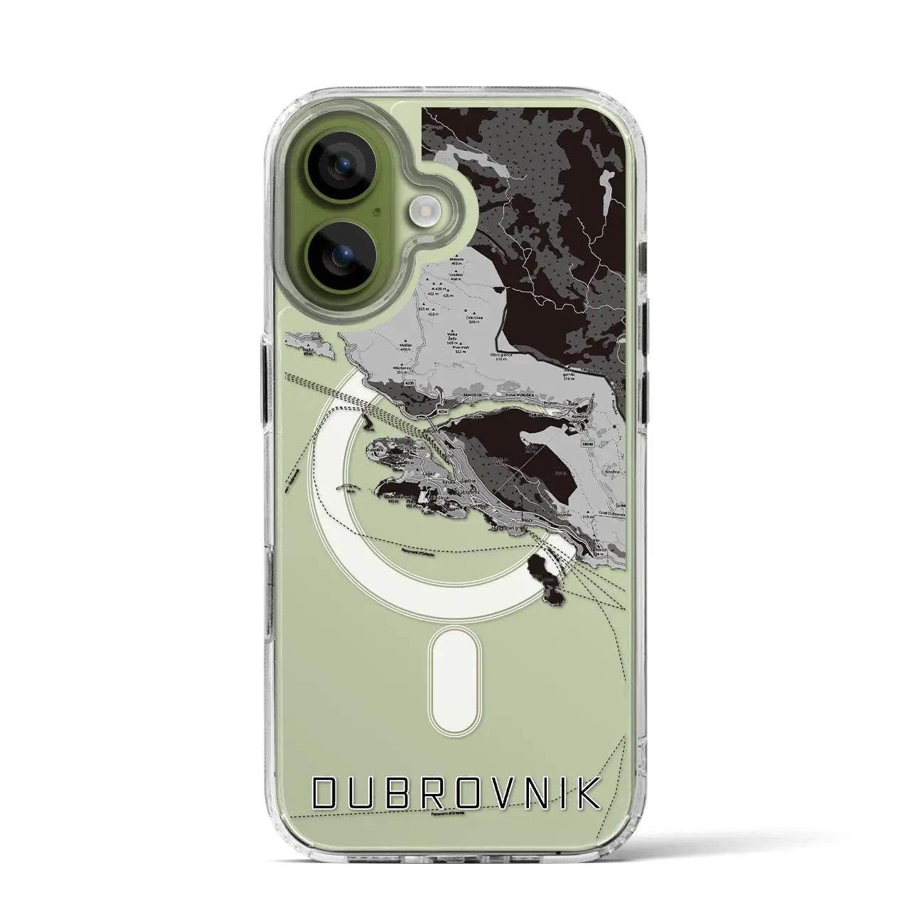【ドゥブロヴニク（クロアチア）】地図柄iPhoneケース（MagSafeタイプ）