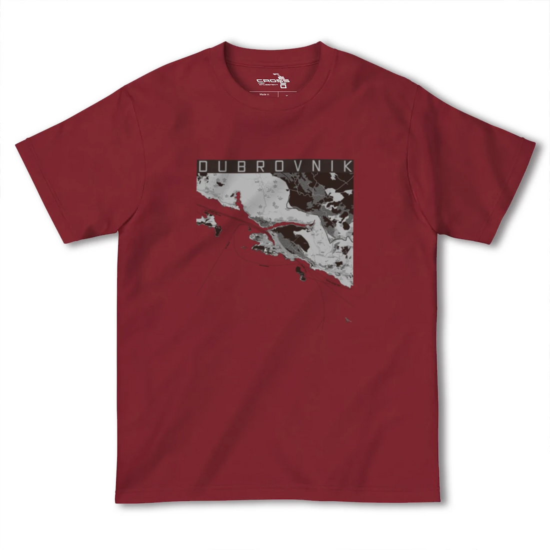 【ドゥブロヴニク(クロアチア)】地図柄ヘビーウェイトTシャツ