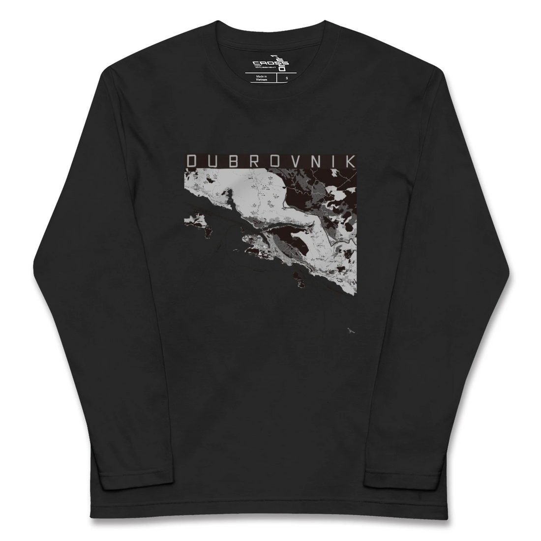 【ドゥブロヴニク(クロアチア)】地図柄ロングスリーブTシャツ