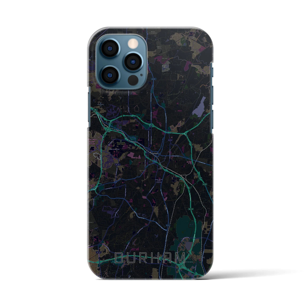 【ダーラム（アメリカ）】地図柄iPhoneケース（バックカバータイプ）