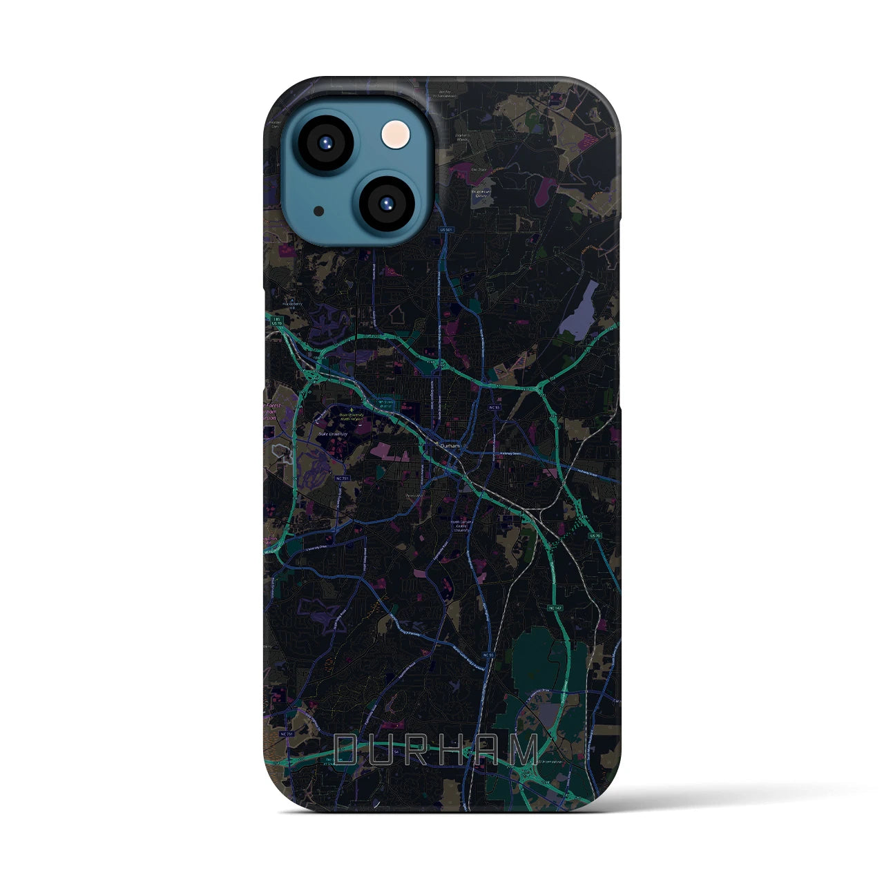 【ダーラム（アメリカ）】地図柄iPhoneケース（バックカバータイプ）