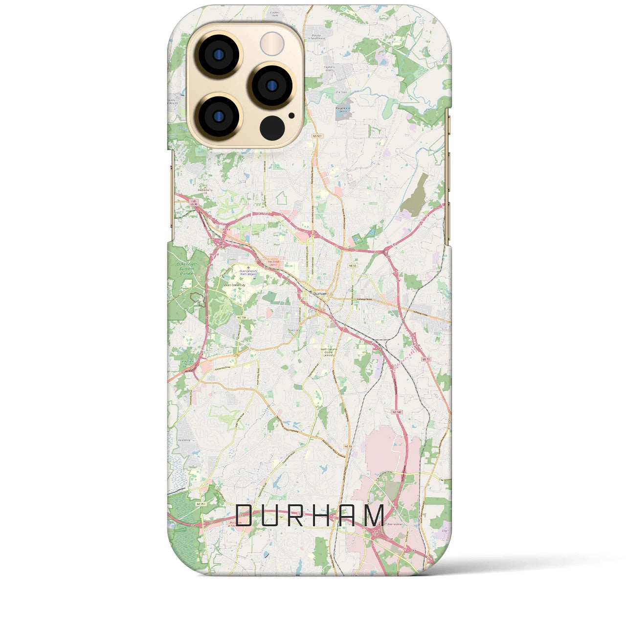 【ダーラム（アメリカ）】地図柄iPhoneケース（バックカバータイプ）