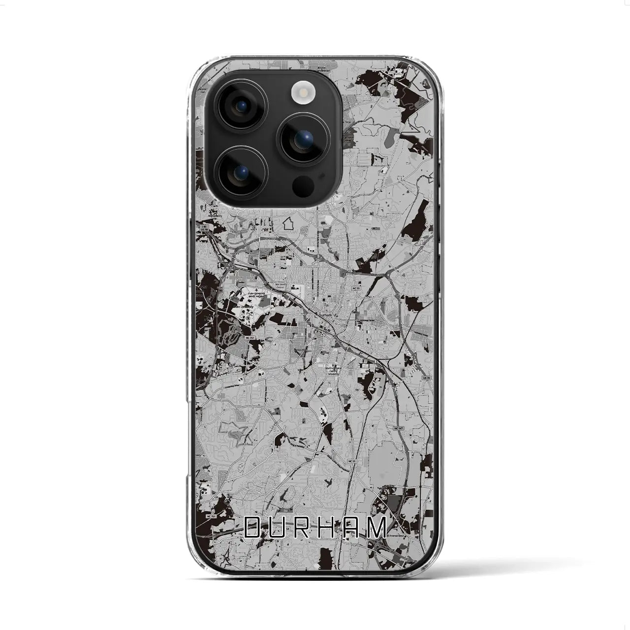 【ダーラム（アメリカ）】地図柄iPhoneケース（クリアタイプ）