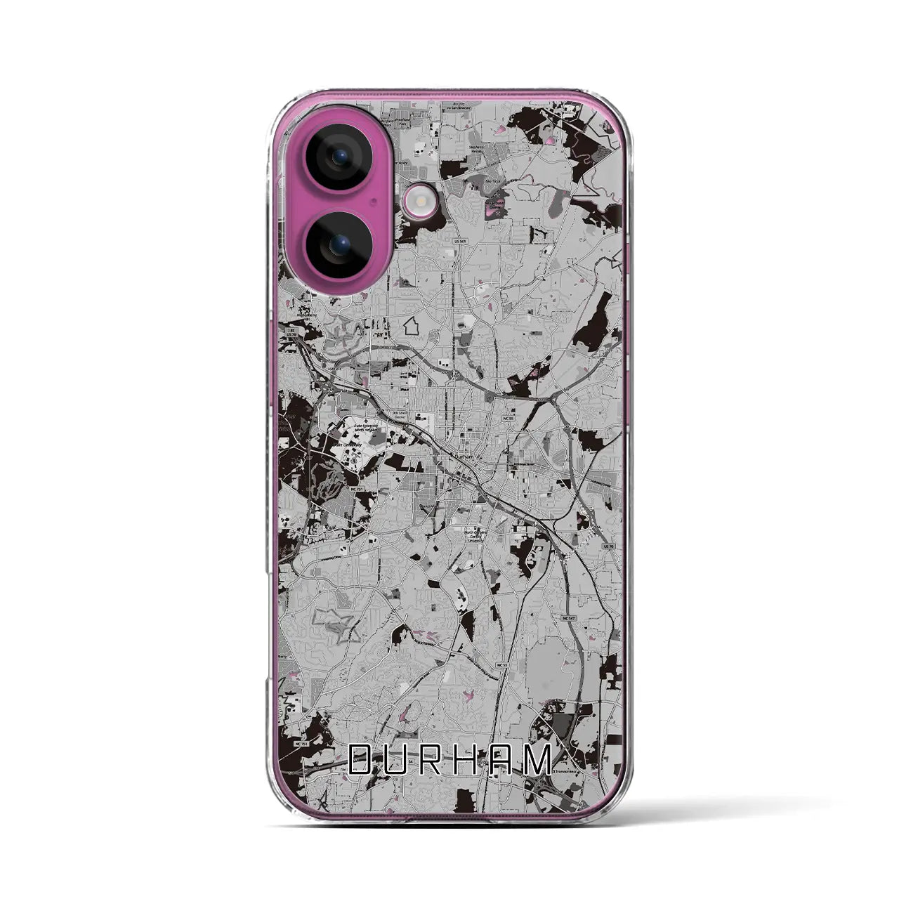 【ダーラム（アメリカ）】地図柄iPhoneケース（クリアタイプ）