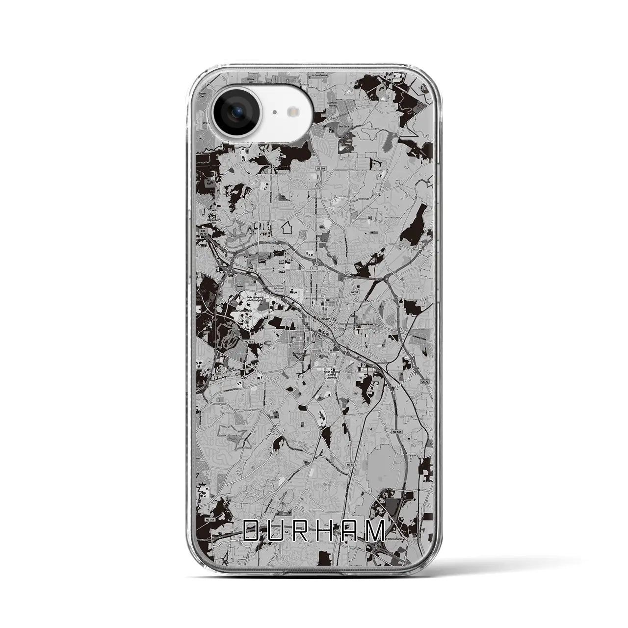 【ダーラム（アメリカ）】地図柄iPhoneケース（クリアタイプ）