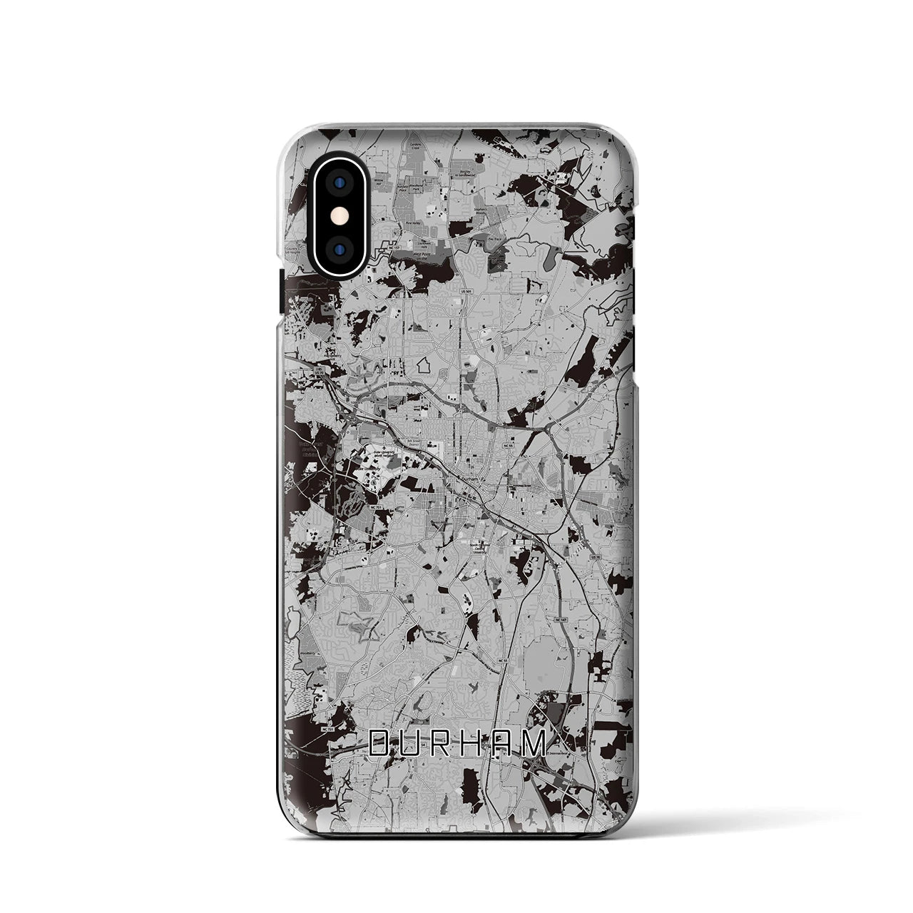【ダーラム（アメリカ）】地図柄iPhoneケース（クリアタイプ）