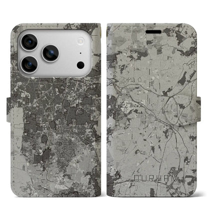 【ダーラム（アメリカ）】地図柄iPhoneケース（手帳タイプ）