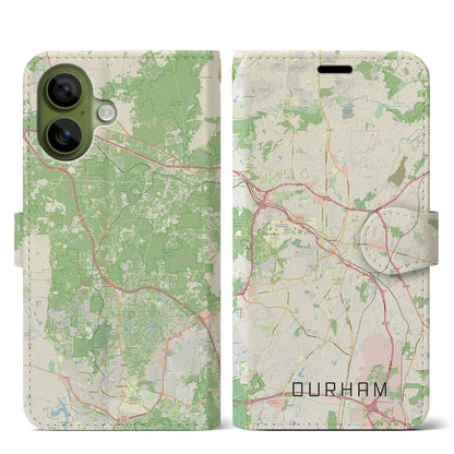 【ダーラム（アメリカ）】地図柄iPhoneケース（手帳タイプ）