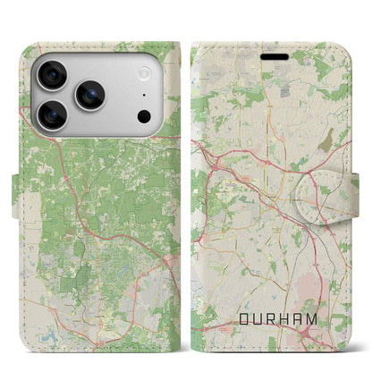【ダーラム（アメリカ）】地図柄iPhoneケース（手帳タイプ）